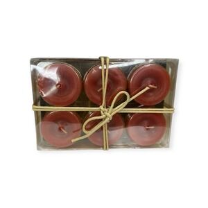 Pier 1  APPLE CRISP  Votive Candles 6 Sealed In Package Discontinued HTF Red